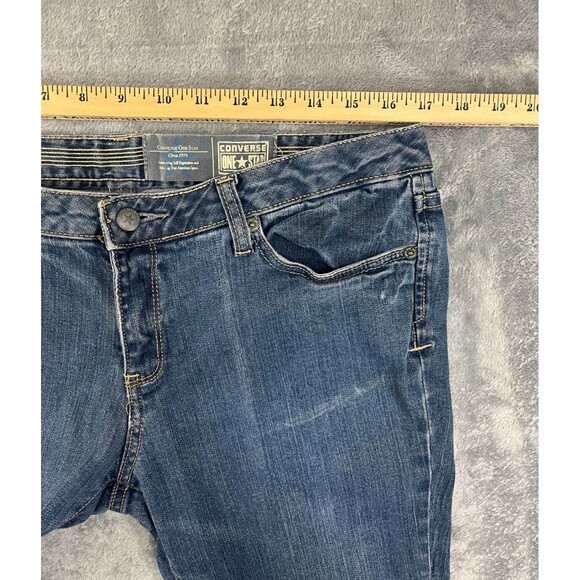 Converse One Star Jeans Women's Size 14 Mid-Rise Bootcut Stretch Blue Denim - Picture 8 of 13